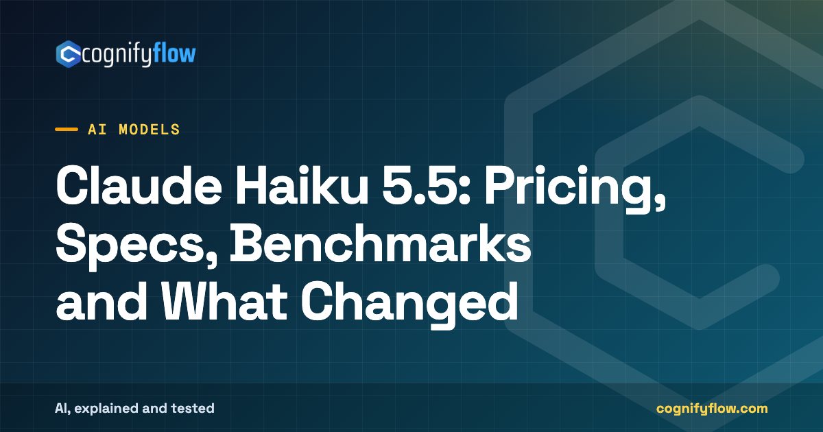 Claude Haiku 5.5: Pricing, Specs, Benchmarks and What Changed: CognifyFlow cover